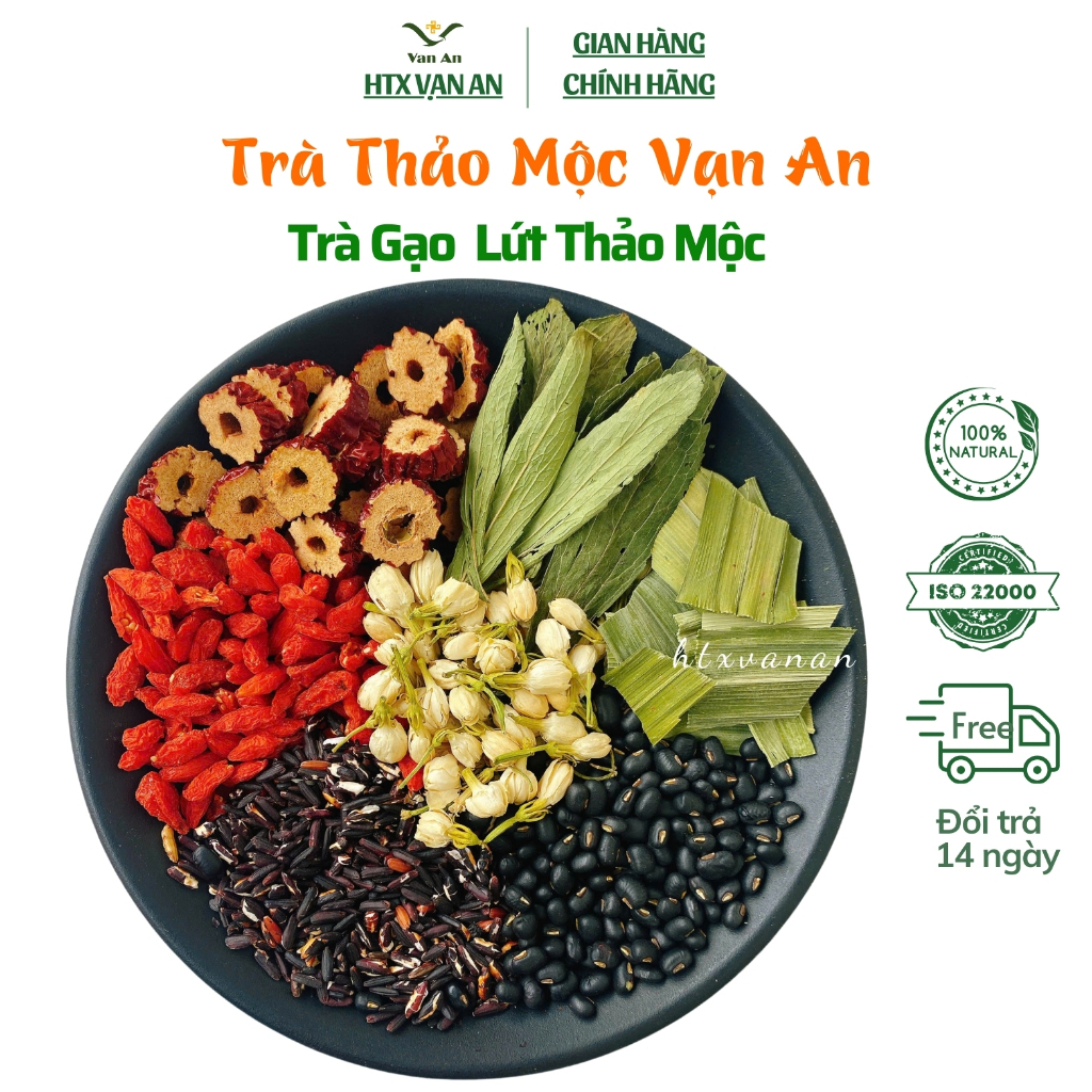 Trà Gạo Lứt Giảm Cân Thảo Mộc Vạn An Thanh Lọc Cơ Thể đẹp Da Cho Người Ăn Kiêng Béo Phì